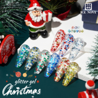 ICE NOVA Vernis Gel UV Scintillant de Noël Hema TPO Free Esmaltes Gel Magnétique Arc-en-ciel 1kg avec Gel Brillant Rouge Vert pour Ongles