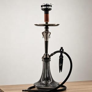 Set de Hookah Negro con Base de Metal y Vidrio, Kit de Pipa para Tabaco con Manguera y Accesorios para Salón, Bar o Uso Doméstico - Product Image 2