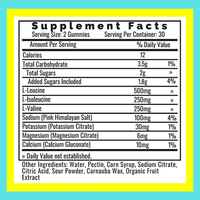Gomitas de Electrolitos BCAA de Marca Privada OEM, 1000 mg con Sal del Himalaya Rosa en Proporción 2:1:1 para la Recuperación Muscular e Hidratación, 60 Unidades