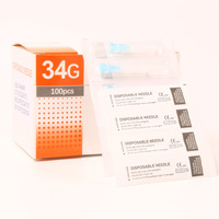100 aiguilles ultra-fines indolores 34G 32G 18G 25G 27G 30G de 4 mm à 13 mm pour outils d'opération des paupières