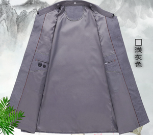 Manteau pour <span class=keywords><strong>homme</strong></span>, style tunique chinoise, pour grand-père et papa, diverses couleurs, coupe élégante, costumes de cinéma et de télévision, ensemble Zhongshan - Product Image 5