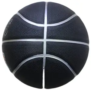 Hot Selling Custom Logo Size 7 6 5 3 2 1 Rubber Basketball Black For Student Training Children Play