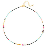 Collier ras du cou Y2K en acier inoxydable avec perles de pierres précieuses, cristaux de guérison spirituelle et chakra, émeraude, pour femme