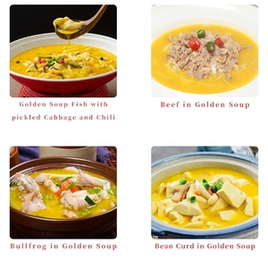 1kg d'assaisonnement pour sauce chinoise, soupe aigre piquante dorée avec poisson mariné, bœuf, ouaouaron, fruits de mer et tofu, emballé dans un sac - Product Image 2