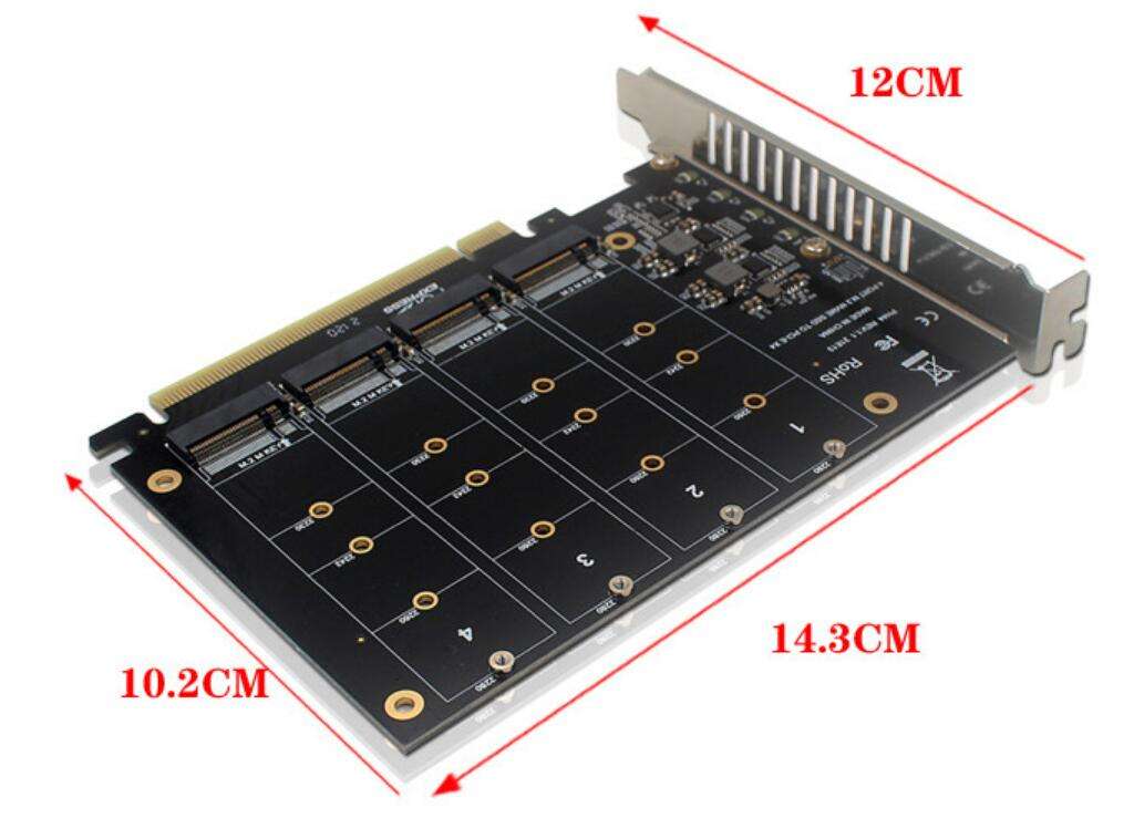 Scheda PCI Express 4.0 X16 A 4 X SFF-8639 NVMe - Foto 13