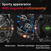 Montre connectée de sport d'extérieur CE FCC UKCA HT28 avec indicateur lumineux, lampe torche, boussole, chronomètre, Bluetooth