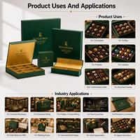 Maßgefertigte Premium Grüne Starre Magnetische 4 6 8 12 16 24 Schokoladenbox mit Goldeneinteilungen für Süßigkeiten, Trüffel, Dessert-Sets Verpackung