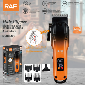 Tondeuse à cheveux professionnelle RAF 5W, recharge USB, lame en acier au carbone, autonomie de 180 minutes, dents réglables R.4044O, RAF Professional 5W Hair U - Product Image 5