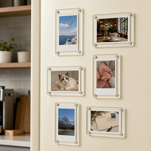 Cadre magnétique en acrylique pour réfrigérateur, pour photos Polaroid 2,36x3,54 pouces, <span class=keywords><strong>mini</strong></span> cadres photo pour <span class=keywords><strong>Instax</strong></span> <span class=keywords><strong>Mini</strong></span>, double face, pour réfrigérateur - Product Image 3