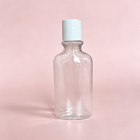 Bouteille transparente mince en PET de 120 ml avec système push-pull, conteneur portable pour toner liquide, format voyage, impression personnalisée, marque privée, OEM