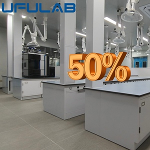 Mesa de Trabajo UTEC Lab Island con Estante para Regantes y Cajones, Estructura de Acero Completa, Diseño Moderno para Uso Escolar y Médico - Product Image 1