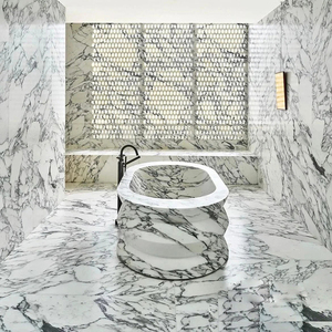 Baignoire autoportante en <span class=keywords><strong>marbre</strong></span> gris de haute qualité pour salles de bain de villas intérieures, design en pierre naturelle pour salles de bain de luxe - Product Image 3