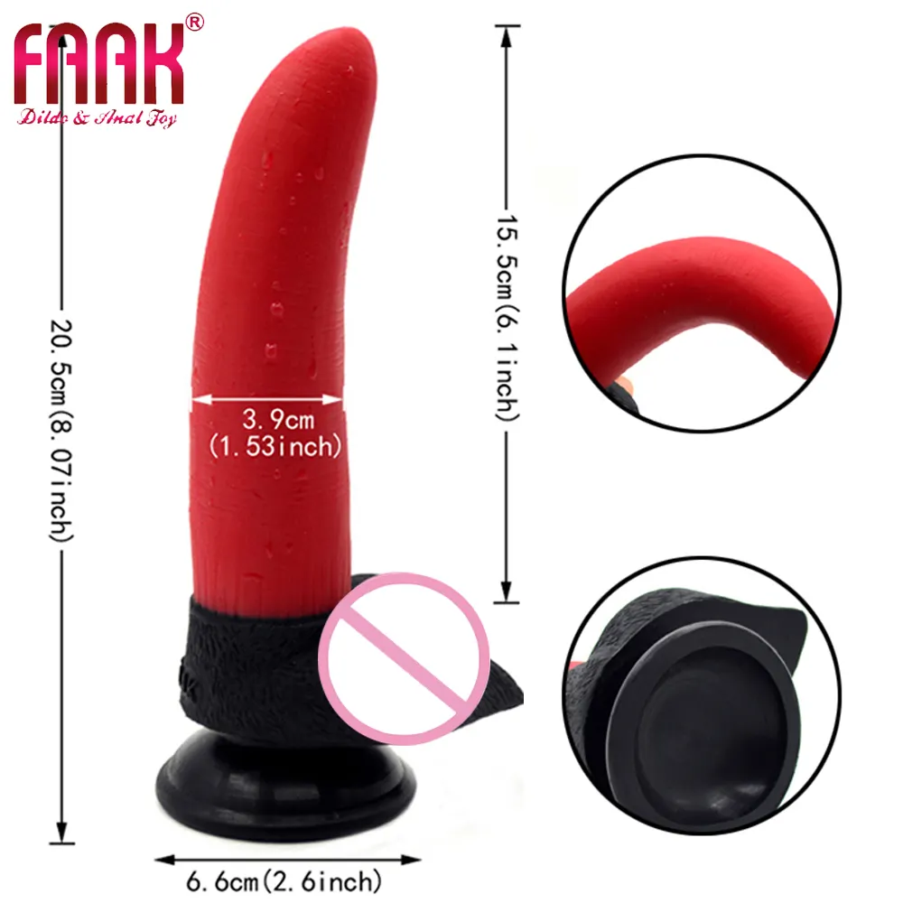 Brinquedos sexuais de 8 polegadas para mulheres, yc113, vermelho, preto, silicone, canguru, pau, badzer, dildo