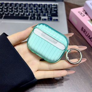 Étui pour écouteurs Apple Airpods Pro 3 avec motif de valise à rayures ondulées et boucle de verrouillage - Product Image 6