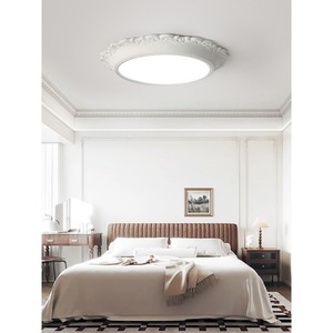 Plafonnier de luxe style rétro français crème pour chambre principale, salon et bureau, luminaire décoratif en relief - Product Image 2