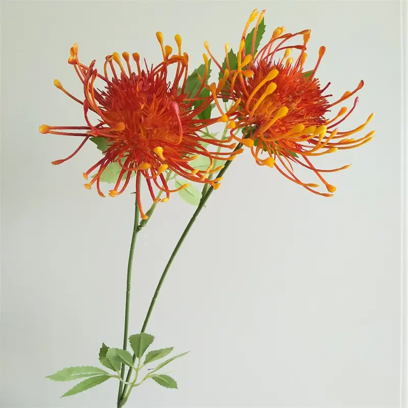 Nouvelle fleur de protea artificielle à aiguille ouverte à 5 têtes pour décoration de mariage