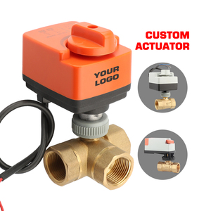 Thu nhỏ thiết bị truyền động điện điều khiển L/t Dòng chảy 3 cách cơ giới van bi 3/4" - Product Image 1