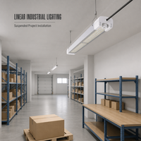 Lampu LED Profil Aluminium Persegi Panjang dengan Diffuser Putih, Klip Gantung, Grosir OEM ODM