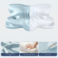 Oreiller en mousse à mémoire de forme en forme de papillon, ergonomique, multifonctionnel, pour dormir sur le côté, avec une taie d'oreiller amovible et lavable en machine