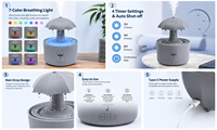 BK-JS-001 Lampe d'ambiance nocturne à branchement USB-C, humidificateur d'ambiance RGB en forme de nuage pour chambre, bureau et décoration intérieure