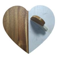 Ensemble de plateau et de sous-verres en bois et marbre classique pour la Saint-Valentin, emballage écologique, plateau à pain et à fromage pour les mariages et les fêtes