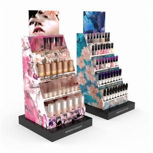 מעמדי תצוגה מקרטון גלי |   מתקני תצוגה לרצפה לתערוכות עבור מוצרי טיפוח עור, ליפ גלוס, איפור ולקים בהתאמה אישית - Product Image 1