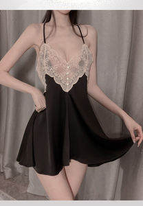 Camisones de Satén de Buena Calidad para Mujer, Lencería Sexy con Encaje en Forma de V, para Usar Bajo Vestidos - Product Image 2