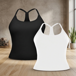 <b>Women</b> Adults <b>Tank</b> <b>Top</b> Breathable Sleeveless Geometric Pattern Regular Fit <b>White</b> Black - Product Image 4