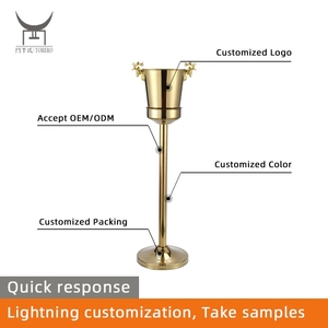 Luxury champagne <strong>Bucket</strong> with <strong>Stand</strong> bar Ktv Hotel Stainless Steel Beverage Beer Cooling <strong>Bucket</strong> Rack Ice <strong>Bucket</strong> Holder Bracket - Product Image 2