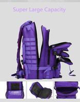 Sac à dos tactique 3P grande capacité, personnalisé, en polyester 900D camouflage imperméable, avec fermeture éclair et sangle détachable, pour la randonnée en extérieur