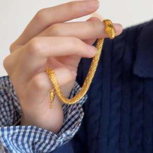 Boucle fer à cheval bouclée serpent bracelet de montre zodiaque doré cadeau d'anniversaire plaqué or classique petit Bracelet serpent en or pour femme - Product Image 3