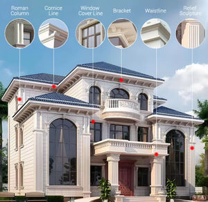 Décorations murales extérieures européennes durables en polystyrène pour jambeuses de fenêtre, corniches, lignes de taille et supports de poutres de villa - Product Image 6
