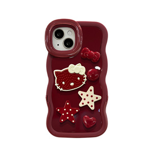 Funda de Silicona con Soporte Doble y Diseño de Gato con Lazo, Estilo Año Nuevo para Xiaomi 14, para Chicas - Product Image 5