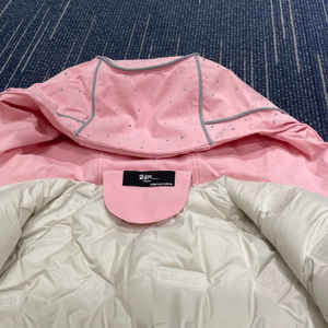 Manteau parka femme avec logo personnalisé, rose, strass scintillants, 3 en 1, coupe-vent, doudoune femme - Product Image 3