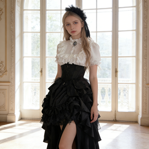 Set Abito Gotico Lolita, Gonna a Strati Stile Vittoriano, Costume <span class=keywords><strong>Cosplay</strong></span> <span class=keywords><strong>Anime</strong></span> per Donne, Festa di Halloween - Product Image 4