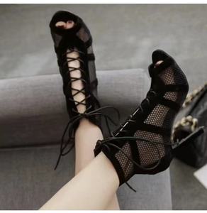 Zapatos de Baile de Salón de Tacón Alto Estilo Nuevo, Zapatos de Baile Latinos de <span class=keywords><strong>Bachata</strong></span>, Salsa y Jazz, Botas de Fiesta con Punta Abierta - Product Image 3