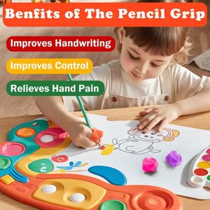 Corrector de Postura Ergonómico de Silicona para Lápices, Multicolor, para Niños Principiantes en la Escritura - Product Image 3