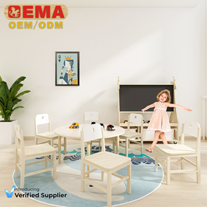Meubles en bois pour la garde d'enfants EMA Montessori préscolaire Ensemble de table et de chaises pour enfants bon marché Mobilier préscolaire meilleur aménagement de salle de classe vente - Product Image 1