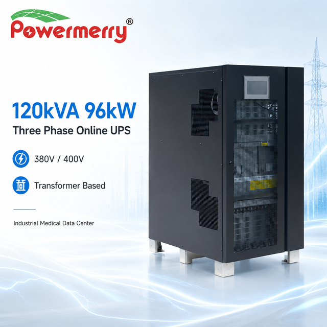 120kVA 96kW Three Phase Transformer Based Online UPS 380V 400V for Industrial Medical Data Center Backup Power System Use Safe