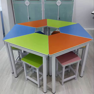 Conjunto <span class=keywords><strong>de</strong></span> Mesa y Silla Escolar Hexagonal en Forma <span class=keywords><strong>de</strong></span> Abanico para Primaria y <span class=keywords><strong>Secundaria</strong></span>, Mesa <span class=keywords><strong>de</strong></span> Lectura y Entrenamiento, Mesa <span class=keywords><strong>de</strong></span> Asesoramiento Psicológico - Product Image 4