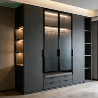 Armoire de chambre à coucher en bois massif, style moderne personnalisé 2025, pour villa, avec grand espace de rangement, assemblée