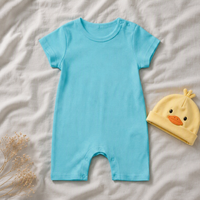 Combinaison à épaulettes en coton peigné respirant et lavable, douce, pour usage quotidien, OEM ODM, pour bébés et tout-petits, unisexe, directement de l'usine