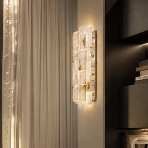 Natural Onyx Slice Wall <b>Sconce</b> Metal Backplate Wall Lamp For Villa Living Room Background Wall - Product Image 1