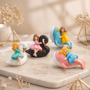 Figuras de Princesa Montada en Animales (<span class=keywords><strong>Cisne</strong></span>, Ballena) para Niñas, de Fantasía, de Ensueño, Durmientes, 3D, Coleccionables, Adorno para Pastel, Recuerdo de Fiesta, Regalo, Venta al por Mayor - Product Image 5