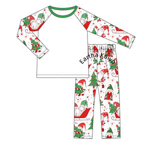 Vente en gros pyjamas personnalisés 100% polyester imprimé sublimation ensembles de pyjamas de Noël pyjamas pour bébés garçons - Product Image 6