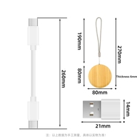 Kit d'adaptateur multi-USB à charge rapide 5A ensemble de chargeur de poche de boîte de rangement en bambou avec câble de données pour une utilisation sur ordinateur