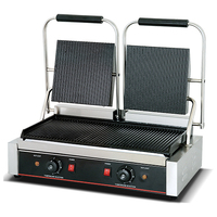 Grille panini électrique à double plaque entièrement rainurée