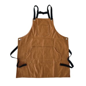Grembiule alla Moda in Pelle PU Marrone, Abbigliamento da Lavoro Unisex per Tecnici delle Unghie, Giardinieri, <span class=keywords><strong>Pittori</strong></span>, Parrucchieri e Negozi di Tè al Latte - Product Image 1