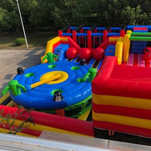 QIQU Pista de Obstáculos Inflable Comercial de PVC de 0.55mm, Tobogán Personalizado de 50 pies para Parque de Juegos Interior y Exterior, Certificado CE, 5000kg - Product Image 3