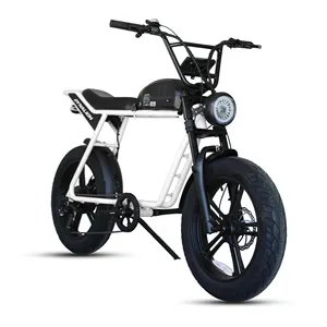 2023 새로운 레트로 빈티지 슈퍼 전기 자전거 73 지방 타이어 20 인치 Ebike 48V 16AH 장거리 자전거